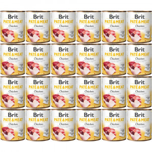 BRIT Paté & Meat Chicken - mokré krmivo pro psy - 24x800g