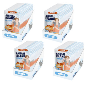 ANIMAL ISLAND Everyday Kitten Turkey with veal in broth - mokré krmivo pro kočky - 48x85g