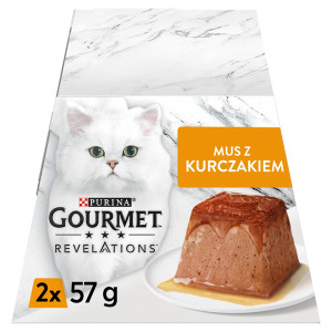 PURINA Gourmet Revelations Mousse with chicken in sauce - mokré krmivo pro kočky - 2x57g