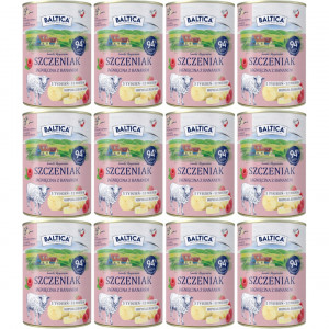 BALTICA Chutě regionů Štěně Mono Jehněčí s banánem - mokré krmivo pro psy - 12x400g