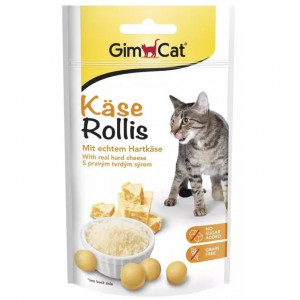 GIMCAT Käse-Rollis Křupavé sýrové kousky – pamlsek pro kočku – 40g
