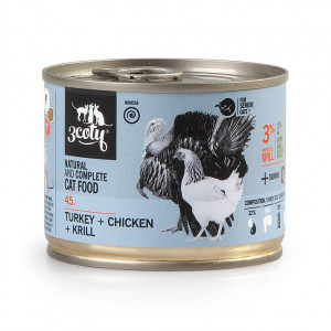 3COTY Turkey, chicken and krill Senior - mokré krmivo pro kočky - 180g
