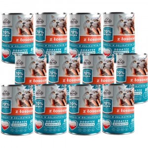 FRENDI s lososem kousky v jemné omáčce – mokré krmivo pro kočky – 12x400g