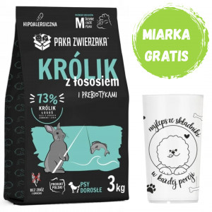 PAKA ZWIERZAKA Králík s lososem M - suché krmivo pro psy - 3kg + GRATIS
