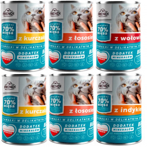 FRENDI kousky v jemné omáčce MIX příchutí - mokré krmivo pro kočky - 6x400g