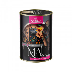 MAU Pate and Fillet Sterilised Goose with rabbit and raspberries - mokré krmivo pro kočky - 400g
