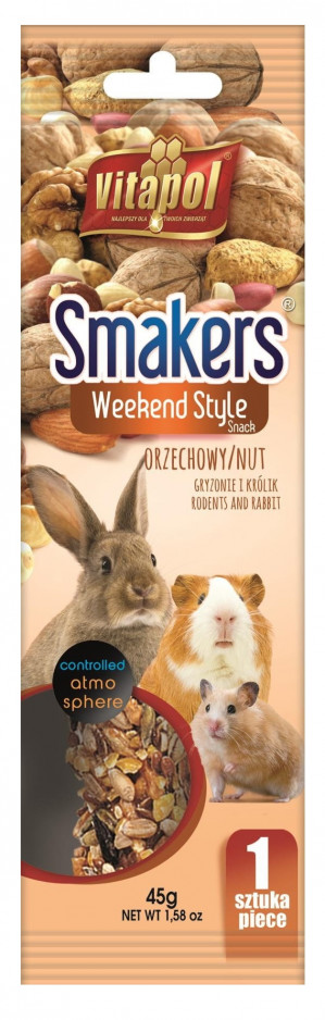 VITAPOL Smakers Weekend style Nutty - lahůdka pro hlodavce a králíky - 45g