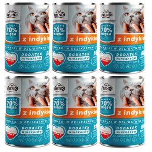 FRENDI s krůtím masem kousky v jemné omáčce – mokré krmivo pro kočky – 6x400g