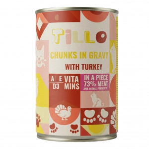TILLO Chunks in gravy Turkey - mokré krmivo pro kočky - 415g