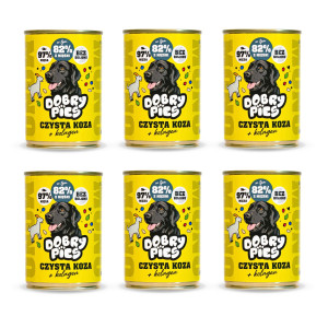 DOBRY PIES Mono Čistá koza + kolagen – vlhké krmivo pro psa – 6x400g