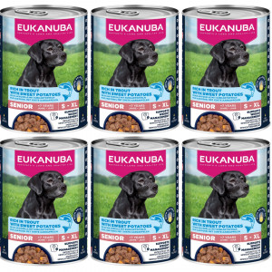 EUKANUBA Life Care Senior Bohatá na pstruha a batáty - vlhké krmivo pro psy - 6x400g