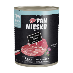PAN MIĘSKO Pork with wild boar - vlhké krmivo pro psy - 800g