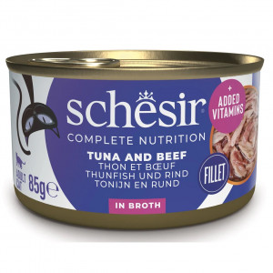 SCHESIR in cooking water Tuna with beef and rice - mokré krmivo pro kočky - 85 g
