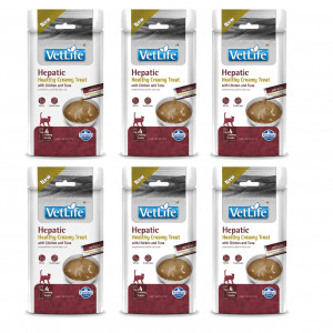 FARMINA Vet Life Cat Hepatic Creamy treat with Chicken & Tuna box – pamlsek pro kočku – 6x(4x15g)