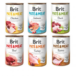 BRIT Paté & Meat Mix příchutě - mokré krmivo pro psy - 6x400g