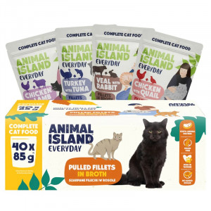ANIMAL ISLAND Everyday Fillets in broth Box - mokré krmivo pro kočky - 40x85g