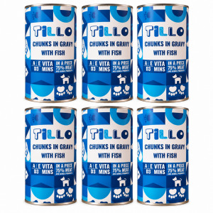 TILLO Kousky v omáčce s rybou - mokré krmivo pro psy - 6x1250g