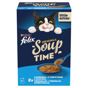 PURINA Felix Original Soup Time Box Fish - mokré krmivo pro kočky - 6x48g