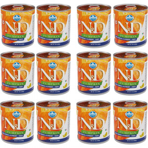 FARMINA N&D Pumpkin Dog Lamb, Pumpkin, Blueberry Puppy – mokré krmivo pro štěňata – 12 x 285 g