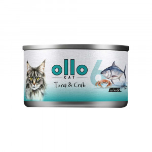 OLLO Cat nr 6 Tuna & Crab in broth - mokré krmivo pro kočky - 70g