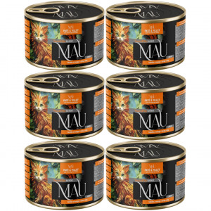 MAU Paštika a Filet Junior Kachna s mangem a šípkem - mokré krmivo pro kočku - 6x185g