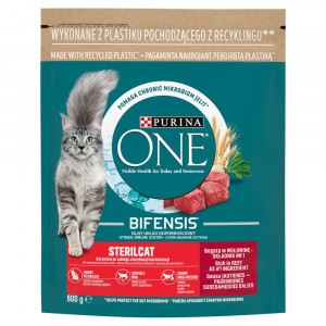 PURINA One Bifensis Sterilcat Beef - suché krmivo pro kočky - 800 g 
