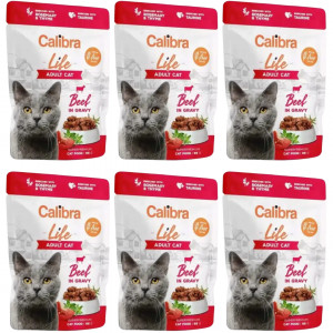 CALIBRA Cat Life Adult Beef in gravy - mokré krmivo pro kočky - 6x85g