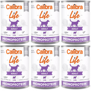 CALIBRA Dog Life Adult Monoprotein Jehněčí - mokré krmivo pro psy - 6x400g