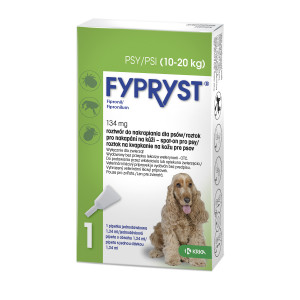 FYPRYST 134mg M (10-20kg) - kapky proti blechám a klíšťatům pro psy – 1x1,34ml