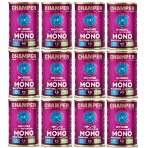 CHAMPER Immuno monoproteinové jehněčí – mokré krmivo pro psa – 12×400 g