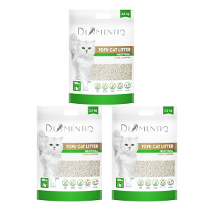 DIAMENTIQ Tofu Neutral Ultra hrudkující – rostlinné stelivo – 3×2,5 kg