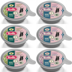 FOLK Kitten Jemný pokrm pro kotě MIX příchutí – mokré krmivo pro koťata – 6x85g