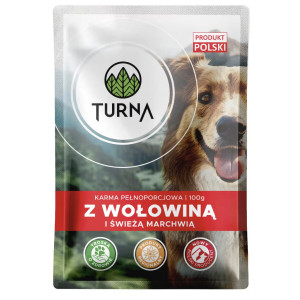 TURNA s hovězím – vlhké krmivo pro psa – 100g