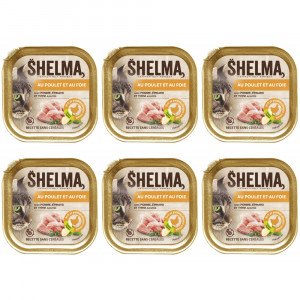 SHELMA Chicken and liver pate - mokré krmivo pro kočky - 6x100g