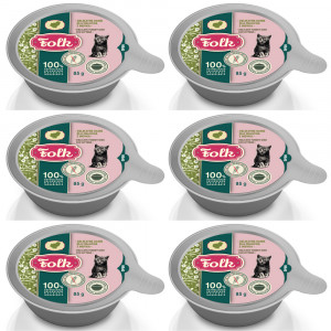 FOLK Kitten Jemný pokrm pro kotě s krůtou – mokré krmivo pro koťata – 6x85g