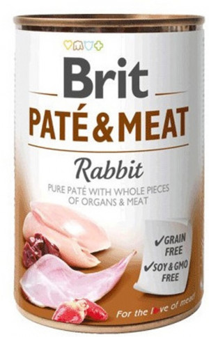 BRIT Paté & Meat Rabbit - vlhké krmivo pro psy - 400g