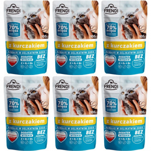 FRENDI kousky v omáčce s kuřecím masem - mokré krmivo pro kočky - 6x100g