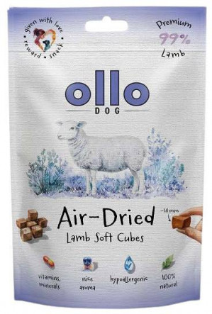 OLLO Air Dried Training Lamb Cubes - pamlsek pro psa - 80g