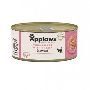 APPLAWS Tuna fillet with prawn in broth - mokré krmivo pro kočky - 70g