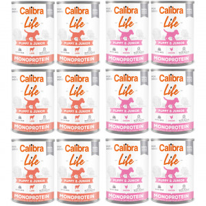 CALIBRA Dog Life Puppy&Junior MIX - mokré krmivo pro psy - 12x400g