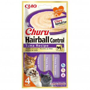 INABA Churu Hairball Control Tuna Recipe - pamlsek pro kočky - 4x14g