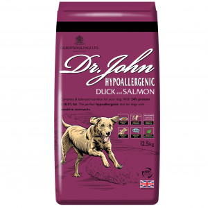 DR JOHN Hypoallergenic Duck with salmon - suché krmivo pro psy - 12,5kg