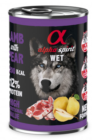 ALPHA SPIRIT WET Jehněčí s hruškou - mokré krmivo pro psy - 400g