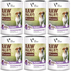 VETEXPERT Raw Paleo Puppy Monoprotein Kachna - vlhké krmivo pro štěňata - 6x400g