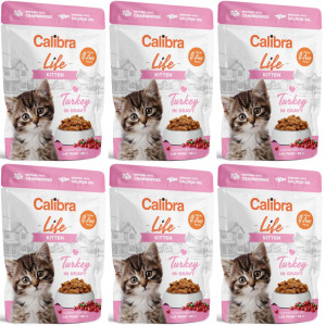 CALIBRA Cat Life Kitten Turkey in gravy - mokré krmivo pro kočky - 6x85g