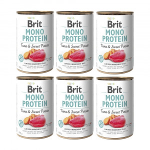 BRIT Mono Protein Tuna with sweet potato Mono - mokré krmivo pro psy - 6x400g