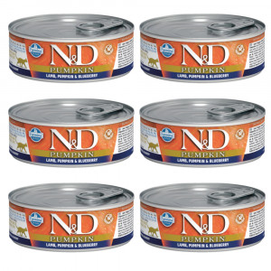 FARMINA N&D Pumpkin Lamb, Pumpkin & Blueberry – mokré krmivo pro kočky – 6x70 g