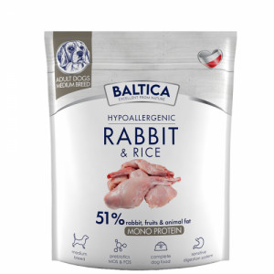 BALTICA Nutraceutic Hypoallergenic M Rabbit with rice - suché krmivo pro psy - 1kg