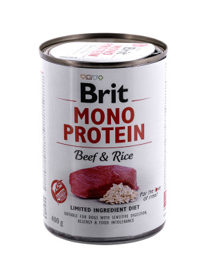 BRIT Mono Protein Beef & Rice - mokré krmivo pro psy - 12x400g