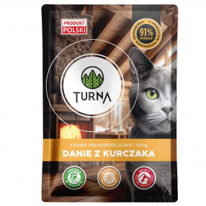 TURNA Cats Kuřecí menu – vlhké krmivo pro kočku – 100g